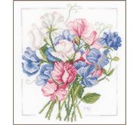 Lanarte Counted Cross Stitch Kit-Colourful Bouquet, 100% Cotton, Multi, 25x1x25 cm