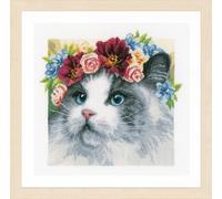 Lanarte Counted Cross Stitch Kit Flower Crown Ragdoll Evenweave