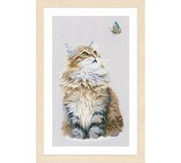 Lanarte Counted Cross Stitch Kit: Forest Cat, NA, 25 x 42cm