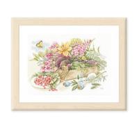 Lanarte Counted Cross Stitch Kit In The Garden – 100% Cotton, Multi, 25x1x37 cm