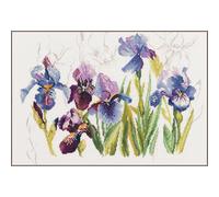 Lanarte Counted Cross Stitch Kit: Irises (Linen), NA, 40 x 28cm