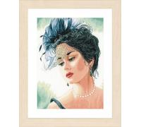Lanarte Counted Cross Stitch Kit Lady with Hat Linen