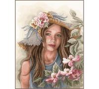 Lanarte Counted Cross Stitch Kit Little Girl with Hat Evenweave