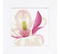 Lanarte Counted Cross Stitch Kit – Magnolia Flower (Aida, W) – 20 x 20 cm