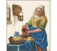 Lanarte Counted Cross Stitch Kit Milk Lady (Linen), Fabric, Assorted, 32 x 22.5 x 2 cm