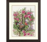 Lanarte Counted Cross Stitch Kit: Nesting Birds in Rambler Rose, NA, 29 x 39cm