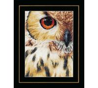 Lanarte Counted Cross Stitch Kit-Owl, 100% Cotton, Multi, 19x1x26 cm