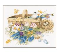 Lanarte Counted Cross Stitch Kit Spring Flowers Aida