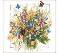 Lanarte Counted Cross Stitch Kit: Summer Bouquet (Evenweave), NA, 36 x 38cm