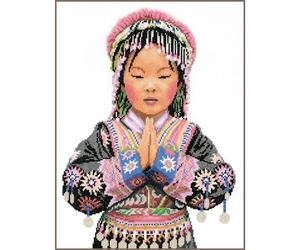 Lanarte Counted Cross Stitch Kit Thai Hill Tribe Girl Aida