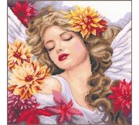 Lanarte Counted Cross Stitch Kits Complete Wall Art DIY Dalia of The Sky Set Crafts Adults Set Decoration Salon Creative Gift ca. 29 x 29cm Cross Stitch Embroidery