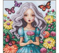 Lanarte Counted Cross Stitch Kits Complete Wall Art DIY Holding Each Dalia Set Crafts Adults Set Decoration Salon Creative Gift ca. 29 x 29cm Cross Stitch Embroidery