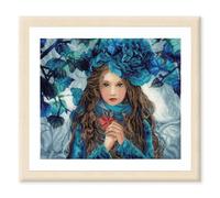 Lanarte Counted Cross Stitch Kit Blue Flowers Girl