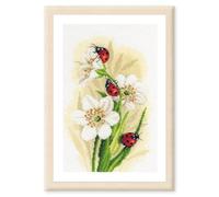 Lanarte Cross Stitch Embroidery Kits Counted Cross Stitch Pictures Set Ladybird Parade Wall Decoration Handmade Set for Adults 22 x 33 cm DIY Decoration Craft Set Craftsman Creative Gift Set