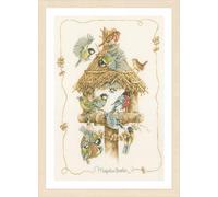 Lanarte Cross Stitch Embroidery Kits Counted Cross Stitch Pictures Set MB Birdhouse Wall Decoration Handmade Set for Adults 37 x 54 cm DIY Decoration Craft Set Craftsman Creative Gift Set