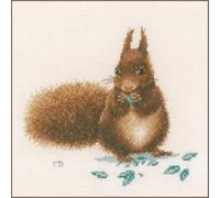 Lanarte Cross Stitch Embroidery Kits Counted Cross Stitch Pictures Set MB Squirrel Wall Decoration Handmade Set for Adults 20 x 20 cm DIY Decoration Craft Set Craftsman Creative Gift Set