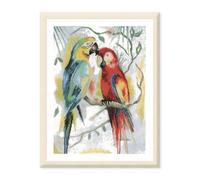 LANARTE Cross Stitch Embroidery Kits Counted Cross Stitch Pictures Set Parrot Gerede Wall Decoration Handmade Set for Adults 29 x 39 cm DIY Decoration Craft Set Craftsman Creative Gift Set