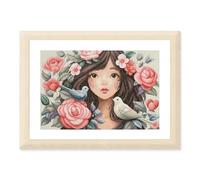 Lanarte Cross Stitch Embroidery Kits Counted Cross Stitch Pictures Set She Dived in Roses Wall Decoration Handmade Set for Adults 43 x 29 cm DIY Decoration Craft Set Craftsman Creative Gift Set