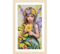 LANARTE Flora Guardian Counted Cross Stitch Kit Decorative for Walls 22 x 38 cm DIY Creative Adults Embroidery Home Decor Wall Art Kit for Hobby Cross Stitch