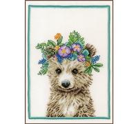 Lanarte Flower Crown Bear Counted Cross Stitch Kit