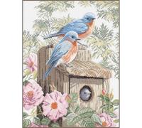 Lanarte Garden Blue Birds (Evenweave)