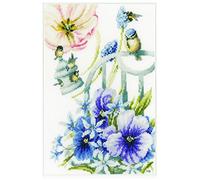Lanarte Tits Aida Cross Stich Set, Blue