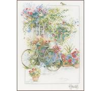 Lanarte Counted Cross Stitch Kit: Flowers & Bicycle (Aida)