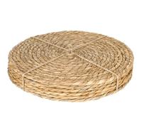 LanaVines Round Woven Placemats Set of 6, Natural Rattan Round Placemats, Hand-Woven Rustic Farmhouse Boho Place Mats, Weave Braided Wicker Table Mats Plate Chargers 12.5 Inch (6 Pack, Woven Style 1)