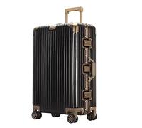 LANAZU Suitcases with Wheels Carry On Luggage Suitcase Zipperless Aluminum Frame Luggage Large Capacity Hardshell Suitcase (Black 29)