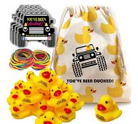 LANBAIHE You've been Ducked, Duck Ducking Set, 91 Piece Set, 20 Duck Tags, 20 Yellow Rubber Ducks, 50 Rubber Bands, 1 Drawstring Duck Bag, Gift for Any Duck Enthusiast (Yellow Rubber Duck 02)