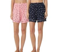 LANBAOSI 2Pack Women's Pyjama Shorts Printed Sleepwear Cosy Pjs Bottoms Heart Design Nightwear Pants for Ladies