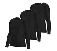 LANBAOSI 3 Pack Men's Compression Long Sleeve Quick Dry Wicking T-Shirt Sun Protection Running Training Baselayer Tops