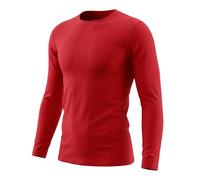 LANBAOSI Boys Thermal Base Layer Long Sleeve Football PE Compression Top Red