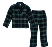LANBAOSI Girls Pyjamas Sets Long Sleeve Checked Lounge Wear Set for Boys and Girls Flannel Pyjamas Plaid Top and Bottoms 2 Piece Children Sleepwear Cotton Nightwear Green