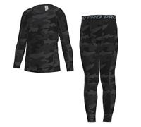 LANBAOSI Kids Boys Base Layer Set Long Sleeve Compression Shirt Leggings Football Thermal Tops Tights Athletic Undershirt