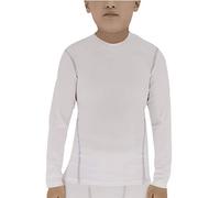 LANBAOSI Kids Thermal Base Layer Shirt Boys Long Sleeve T Shirts Footbal Underwear Tops White