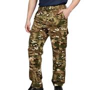 LANBAOSI Mens Tactical Ripstop Trousers Cotton Cargo Trousers with Knee Pads Pockets