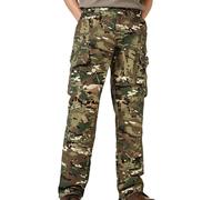 LANBAOSI Mens Tactical Ripstop Trousers Cotton Cargo Trousers with Knee Pads Pockets Camo