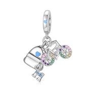 LANBEIDE Bicycle Bag Charms for Pandora Charms, 925 Sterling Silver Beads Travel Beads for Pandora Bracelet Present for Women