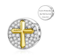 LANBEIDE Christian Cross Charms for Pandora Charms, 925 Sterling Silver Beads Christian Beads for Pandora Bracelet Present for Women