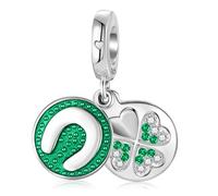 LANBEIDE Clover Horseshoe Charms for Pandora Charms 925 Sterling Silver Four Leaf Clover Beads Lucky Horseshoe Beads for Pandora Bracelet St Patricks Present for Women