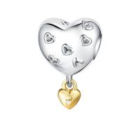 LANBEIDE Love Heart Charms for Pandora Charms, 925 Sterling Silver Heart Beads for Pandora Bracelet Xmas Birthday Valentine's Day Present for Women