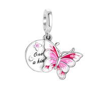 LANBEIDE Pink Butterfly Charms for Pandora Charms, 925 Sterling Silver Charms Animal Charms for Pandora Bracelet Present for Women