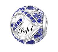 LANBEIDE September Birthstone Charms for Pandora, 925 Sterling Silver Beads for Pandora Bracelet Birthday Present for Women