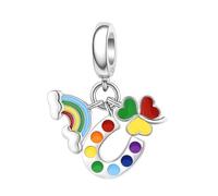 LANBEIDE St. Patricks Day Charms for Pandora Charms Shamrocks Horseshoe Rainbow Beads Sterling Silver Beads St. Patricks Day Present for Women