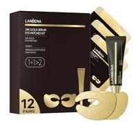 LANBENA Full-Around 24K Gold Eye Patches, Rapid Reduction Eye Essence, Visibly Reduces Under EyeBags, PuffyEyes, Wrinkles, Dark Circles, Fine Lines, EyeSkin Care Treatment Set (12 Pairs, 0.27 FL.OZ)