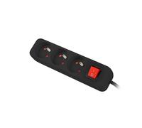 LANBERG 1.5M BLACK LANTERGE CURVE 3X 230V PL WITH CIRCUIT BREAKER, FULL COPPER