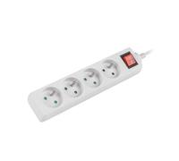 Lanberg 1.5M White LANTERGE Curve 4X 230V PL with Circuit Breaker, Full Copper