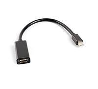 lanberg AD-0005-BK Mini Display Port 1.2 (Mini Dp) Male to HDMI-A (1.3B) Female Adapter with Cable, 20 cm, Black