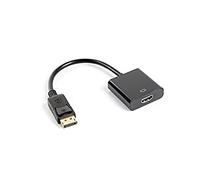 lanberg AD-0009-BK Displayport 1.1A (19 Pin) Male to HDMI (1.4) Female Adapter with Cable, 20 cm, Black